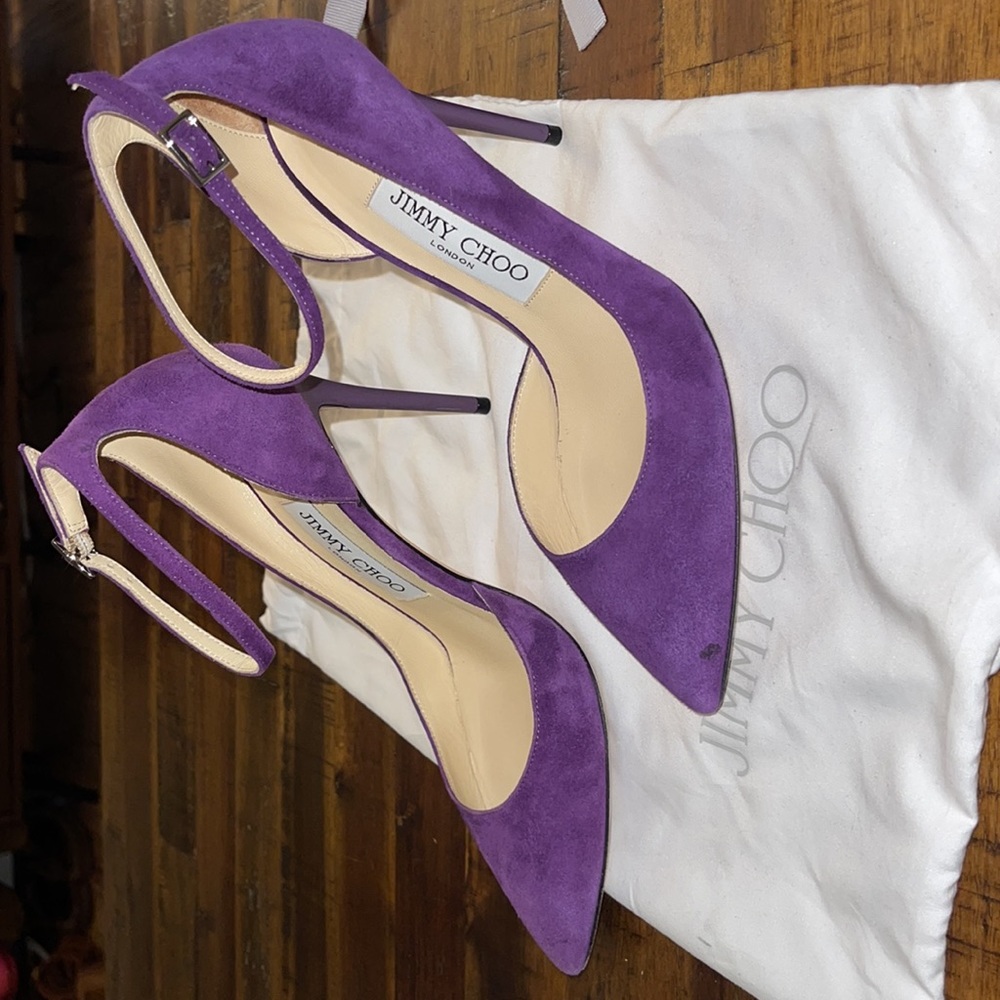 Jimmy Choo 3” Heels in the color Purple 💜 SIZE 35.5 - Picture 7 of 11